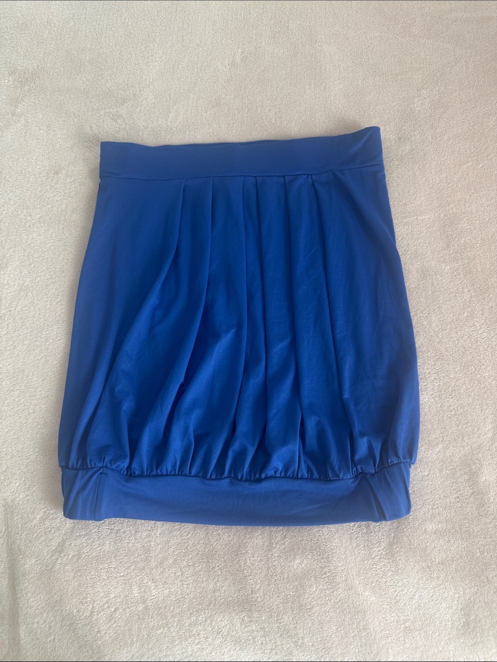 Doublju Royal Blue Pleated Bubble Hem Tube Top M